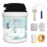 Black Waterbased Tile Paint and Tile Refinishing Kit 32.0 Fl Oz，Quick-Dry TilePaint for Wall ，Floor, Sink Bathtub Paint for Bathroom, Kitchen, Toilets, Water Based，50-63sq.ft