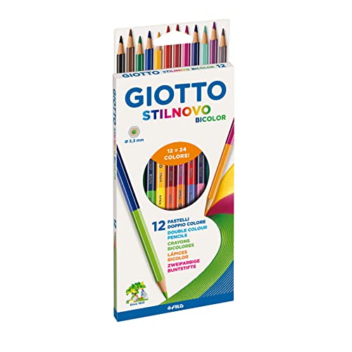 Giotto - Stilnovo Bicolor - Étui de 12 crayons de couleurs