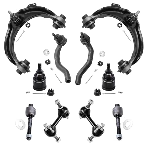 Image of Detroit Axle - 10pc Front End Suspension Kit for Acura 04-08 TSX, 03-07 Honda Accord, Upper Control Arms Sway Bars Tie Rods Lower Ball Joints 2003 2004 2005 2006 2007 Replacement