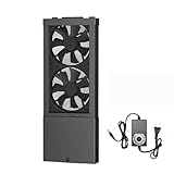 Kizare 窓用換気扇 窓が閉められる 寝室の窓用排気ファン パンチフリー 速度調節可能 排気ファン 高風速 低騒音 換気 煙の排出 除湿 脱臭に使用可能 家庭 キッチン 寝室 オフィスに最適 (ブラック,37-45cm)