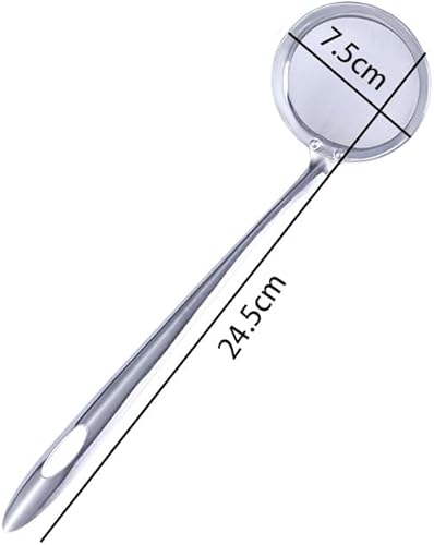 Miniatura 2 de Vctitil 2 coladores de alimentos de malla fina de 2.9 pulgadas, cucharas de espumadera de acero inoxidable, colador de grasa con mango largo para