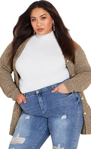 Image of Avenue Women's Plus Size Cardigan - Amber Boucle