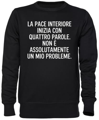 Sweat-shirt noir unisexe La Pace Interiore pour en finir avec les pulls inconfortables