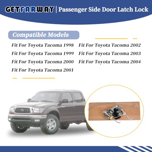 Image of Door Latch Lock 69310-04010 Compatible with Toyota Tacoma 1998 1999 2000 2001 2002 2003 2004,Manual Locks for Non Electric Doors (69310-04010, Passenger Side)