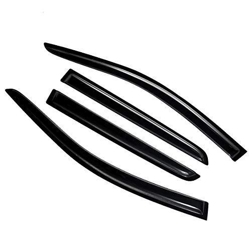 Lightronic Wv94805 Outside-Mount Side Window Deflector Rain Guard, Dark Smoke 4-Pieces Set For 2019-2023 Chevrolet Silverado/Gmc Sierra 1500, 2020-2023 Silverado/Sierra 2500 Hd & 3500 Hd, All Crew Cab #TOP6