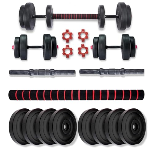 Image of PVC Dumbbell Set and Fitness Kit for Men and Women | 3-in-1 Convertible Design for Whole Body Workout with Connector Rod, Adjustable Weights, and Home Gym Essentials (8, Kilograms)