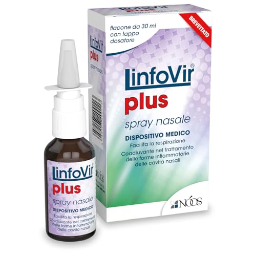 Nóos - LinfoVir Plus Spray Nasale: a Base di Resveratrolo – Flacone 30 ml - Facilita la Respirazione e Riduce l’Infiammazione delle Cavità Nasali