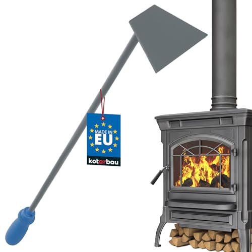 KOTARBAU® Rascador de cenizas y carbón, Rasqueta para estufas, chimeneas, barbacoas, Acero lacado, Accesorio de chimenea, Resistente