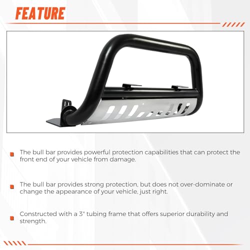 ECOTRIC Bull Bar Compatible with 1998-2004 Toyota Tacoma 1996-1998 Toyota 4Runner 3" Tube Brush Push Grille Guard Front Bumper by ECOTRIC - Image 6
