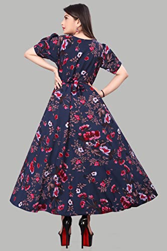 Image of FLARED ALINE MAXI DRESS WITH FLORAL PRINT FOR WOMEN