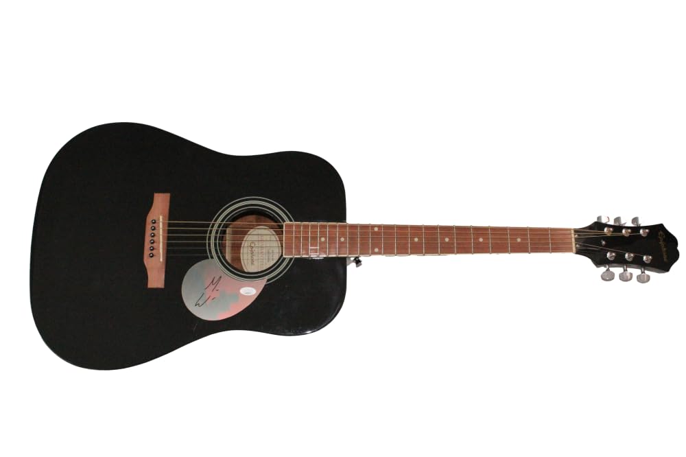 Morgan Wallen Signed Autograph Full Size Black Acoustic Guitar C