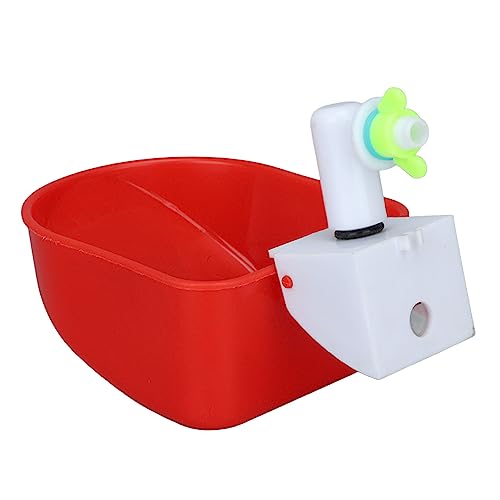 SIXRUN Poultry Fount Lot de 4 Abreuvoirs Automatiques Durables pour Gibier à Plumes avec Rainures, équipement Universel pour Poulet, Caille, Bol d'eau en Plastique Rouge 4,3 X 3,7 X 2 Pouces pour – vue 8