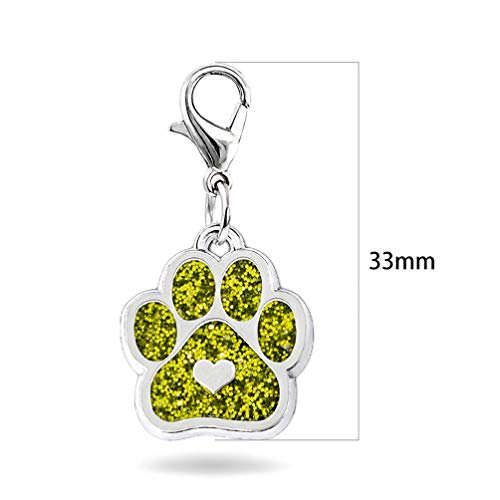 Milisten 10 Stück Katze Hund Pfote Emaille Charms Anhänger mit Karabiner Schlüsselkette Glitzer Schmuck Erkenntnisse für DIY Schmuck Herstellung Halskette Armband