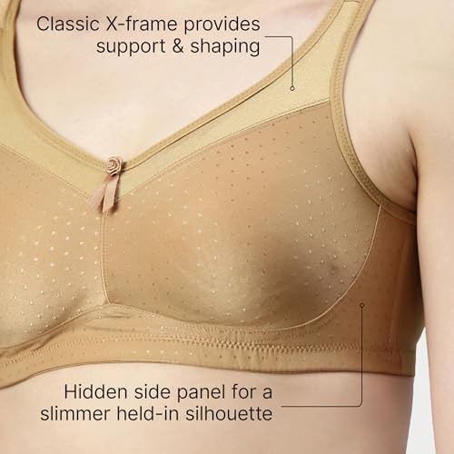 Image of Enamor Hidden X-Frame and Smoothening Women's Full Support Everyday Bra - Jiggle Control, Non Padded, Wirefree, Full Coverage - FB12 (Available in Plus Sizes)