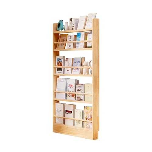 MumaHome Libreria a Muro in Legno Massello, Scaffale Porta Libri