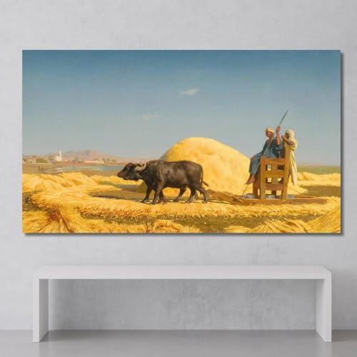 Les Batteuses du blé Egypte Jean-Leon Gerome Tableau Toile
