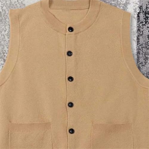 Yeuyyben Male Spring Autumn Large Size O-Neck Sleeveless Sweater Men's Loose Casual Knitted Cardigan Vests4