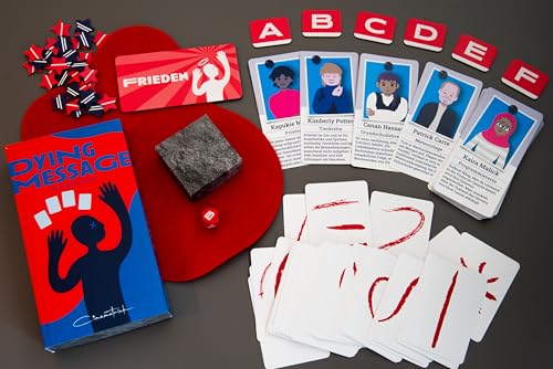 Stadtkrimis Exit Escape Stadtführung Oink Games Dying Message Deduktionsspiel ab 12 J. • Krimispiel für 2-8 Spieler • Kreative Hinweise & Körper als Beweismittel • 30 Karten, Chips & Zubehör • Deutsche Version