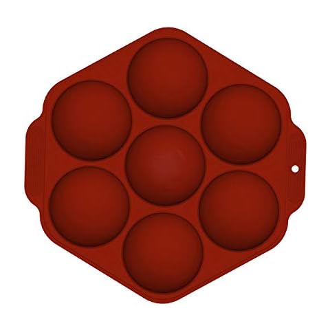 Haohon Large Semicircle Silicone Cake Muffin Chocolate Cookie Baking Mould Pan Cake Pan 6 Inch round 3 Inch Deep (Brown, One Size) Cover