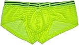 ONEFIT Men's Sexy Mesh Striped Underwear Briefs Small Boxer Underpants Yellow