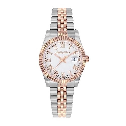 Mathey-Tissot Stainless Steel Silver Dial Roman Quartz Analogue Watch for Women -D810Bra, Multi-Color Band