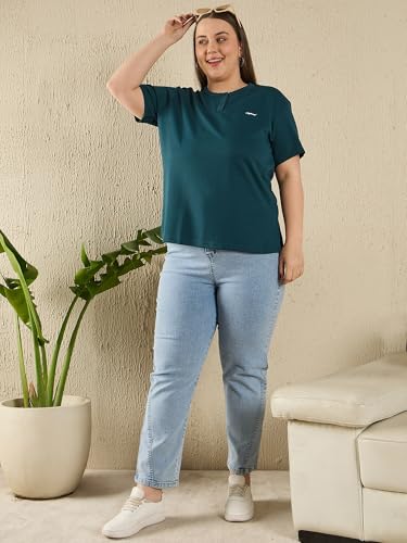 Image of CUPID Women Comfortable Cotton Round Neck Half Sleeve Casual T-Shirt, Sleep, Night, Yoga, Daily Gym n Lounge Wear Short Tee /Top for Girls