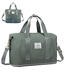 LOVEVOOK Ryanair Handgepäck 40x30x20, Erweiterbare Kleine Reisetasche Handgepäck Tasche für Flugzeug, Faltbare Cabin Travel Bag Weekender Carry On Luggage für Damen Herren, Grün
