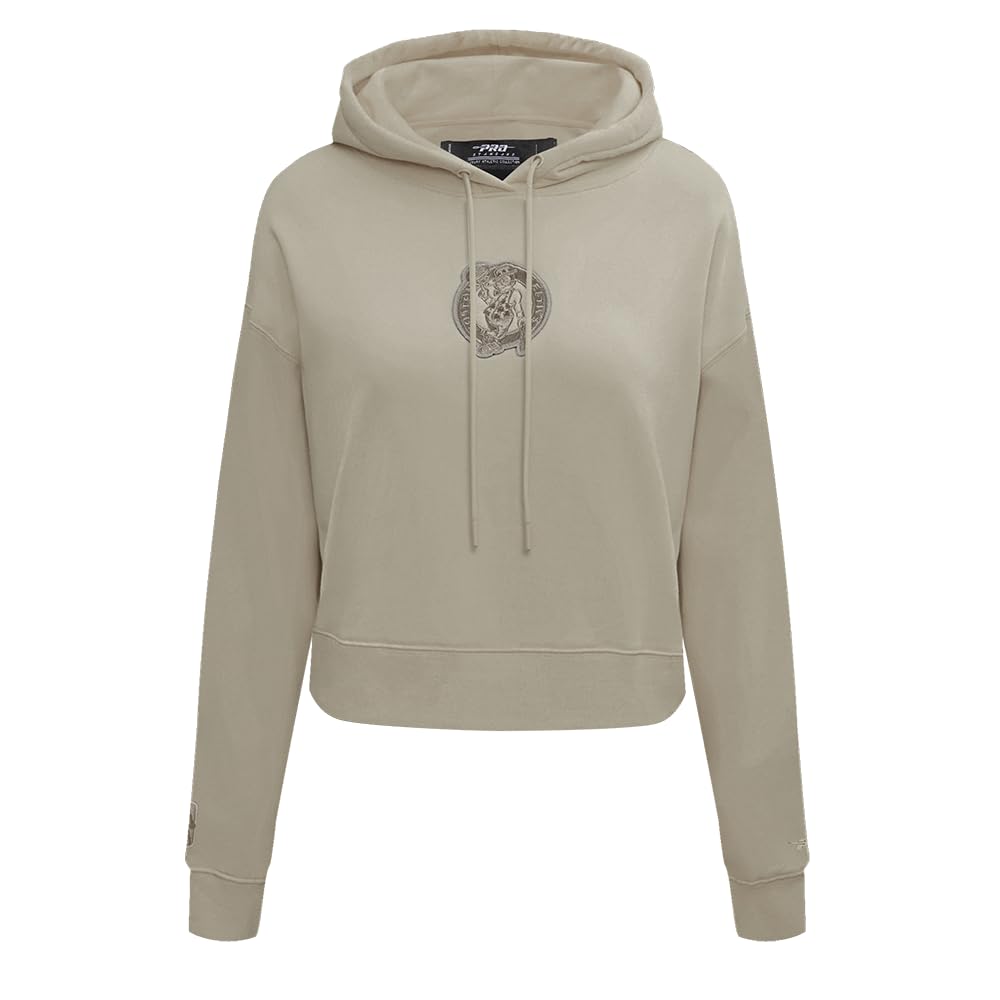 Pro Standard Womens NBA Boston Celtics Neutral Cropped Pullover Hoodie Taupe M