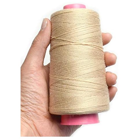 Luwigs Beige Weaving Thread 100% Polyester for Making Wig Sewing Hair Weft Hair Extension 1pc (1pc, Beige) Cover