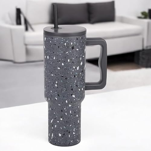 Image of Stainless Steel 1200 ml Vacuum Tumbler with Lid & Straw - Double‑Wall Insulated Cup for Travel, Gym & Office - Keeps Beverages Hot or Cold - 1.2 L Capacity (Black Paint)
