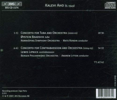 Aho: Contrabassoon / Tuba Concertos