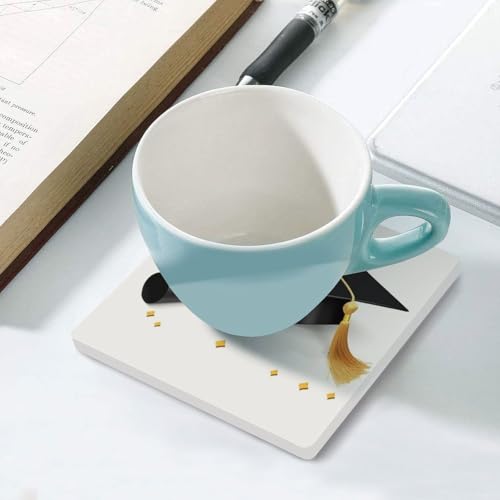Dessous de verre en céramique absorbant de haute qualité avec support en liège