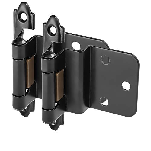10 Pair Pack - Cosmas 15628-Fb Flat Black Cabinet Hinge 3/8" Inset (Pair) [15628-Fb] #TOP16