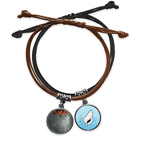 Pulsera de cuero DIYthinker con patrón de cemento gris caoba y acabados artesanales únicos