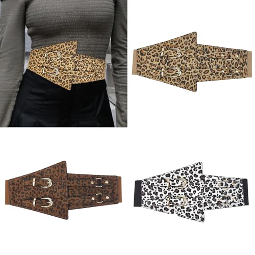 Leopards Print Wide Waist Belt Fashion Adjustable Belt Casual Wear Waistband For Trendy Outfits Versatiles Waist Accessory2