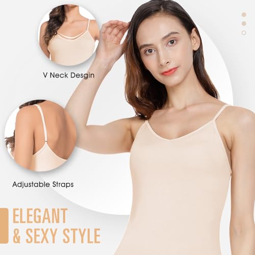 MANCYFIT Long Slips for Under Dresses Full Length Adjustable Spaghetti Strap Nightgown3