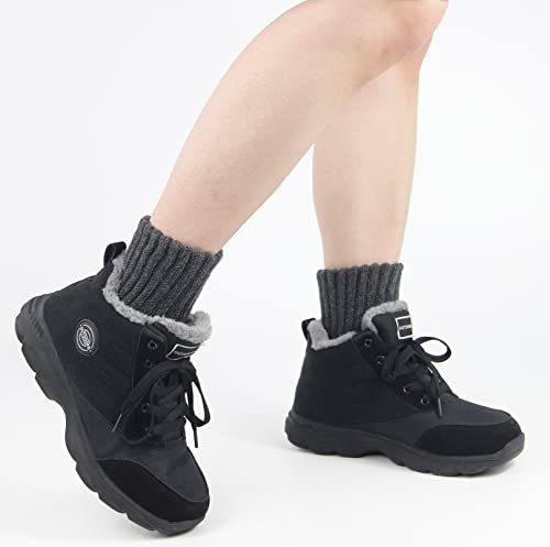 Image of BenSorts Women's Winter Boots Socks Thick Warm Cozy Crew Socks Solid Color Gifts