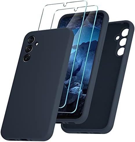 Coque De Protection Pour Samsung Galaxy A34 5G + 2 Verres Trempés - Housse Silicone Noir, Finition Mate