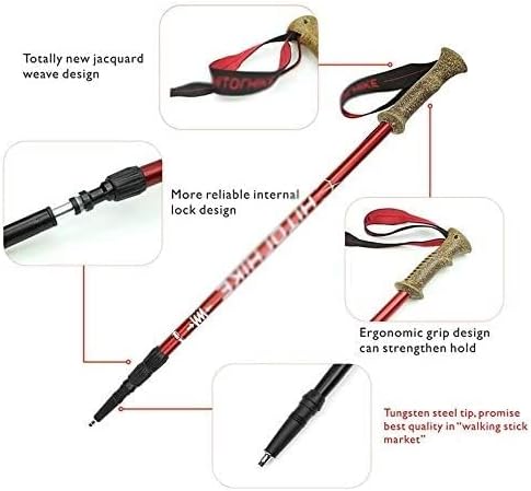 Outdoor Travel Camping Hiking Climbing Walking Stick Aluminium Alloy Alpenstock Skiing Trekking Pole Arrival Easy to Carry.