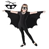 digi Halloween Bat Wings Costume Women, Halloween Bat Wings with Eye Mask for Adult Women Girls on Cosplay Dress Up Party Favors