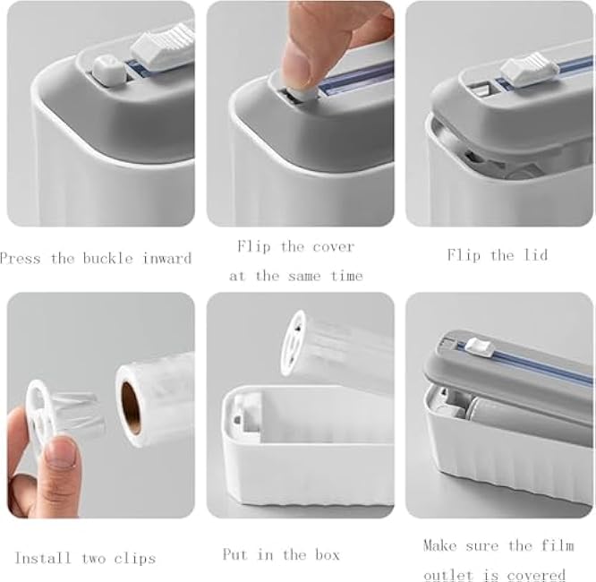 Plastic wrap dispenser,Cling Film Cutter Wall Mounted Adjustable Cling Film Cutting Box£¬Tin Aluminum Foil Dispenser with Cutter,Magnetic Plastic wrap Dispenser Cutter