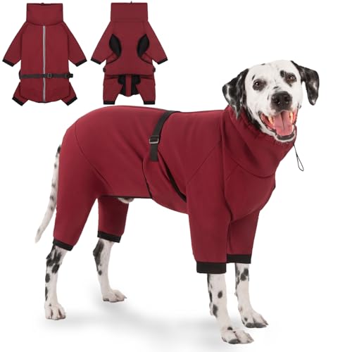 Cyponpy Hundemantel mit Beinen Wintermantel Hund Wasserdicht Warm Hundepullover Fleece Hundejacke Reflektierend Reißverschluss Winterjacke Hund Hunderegenmantel Wasserdicht Kleine Mittelgross Hunde