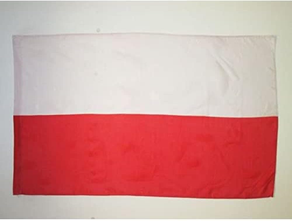 Poland Flag 5' x 8' for a pole - Polish flags 150 x 250 cm - Banner 3x8 ft with hole - AZ FLAG