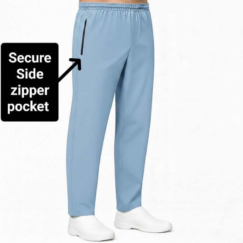 Image of TrendyUniform Unisex Regular Fit Polyester Cotton Scrub Suit for Componder| V-Neck Top and Drawstring Pant |Half Sleeves Hospital Uniform for Doctors, Nurses and Dentist, OT