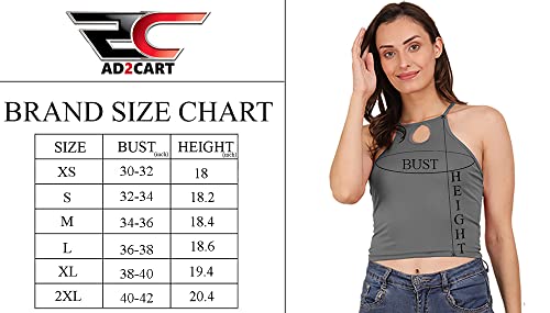 Image of A1586 Women's Lycra Notch Neck Stretchy Casual Solid Sleeveless Crop Top