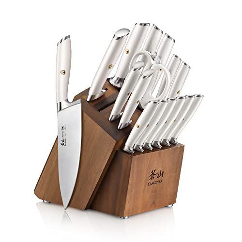 Wusthof Vs Cangshan: Which Knife Set Reigns Supreme? 6 Wusthof Vs Cangshan Cangshan L1 Series 17-Piece Knife Set, Forged German Steel (White)