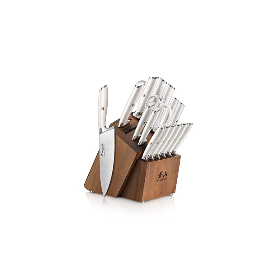 Cangshan L1 Series 17-Piece Knife Set, Forged German Steel (White)