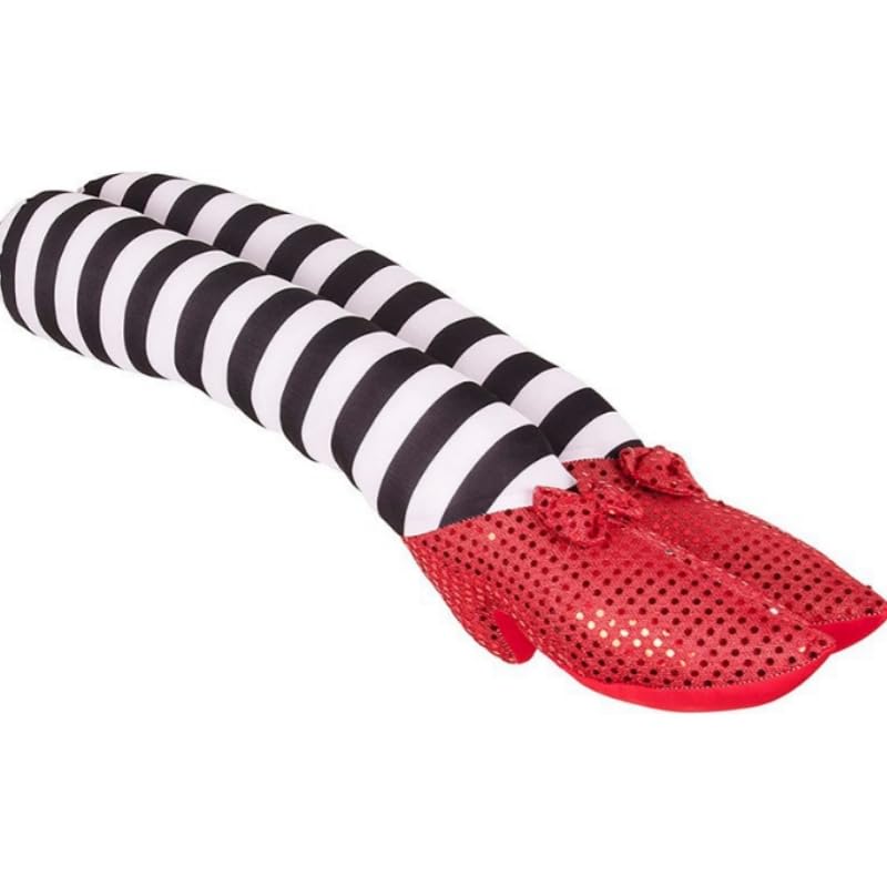 Wicked Witch Legs Prop – Halloween Decoration with Red Shoes, Fake Legs for Haunted House, Indoor & Outdoor Party Decor