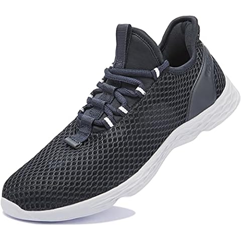 Men's Mesh Trainers Lightweight Breathable Sport Walking Shoes Slip-On Fashion Sneakers Anti-Slip Summer Sandals Dark Blue 14 UK Cover