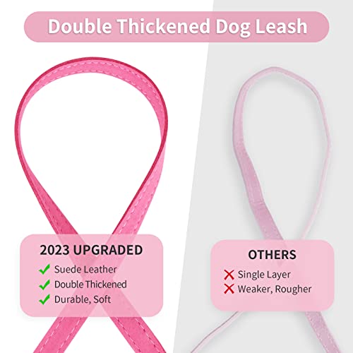 Rhinestone Dog Collar With Leash, Epesiri Bling Dog Collar, Cute Pink Dog Collar, Rhinestone Diamond Collar For Dog, Fancy Cat Collar With Cotton For Xsmall Small Medium Large Puppy Girl Brithday Gift #TOP3